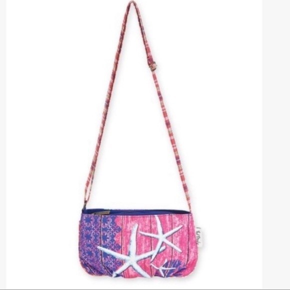 Summer Beach Canvas Crossbody Womens Purse Artsy Colorful - Picture 3 of 10